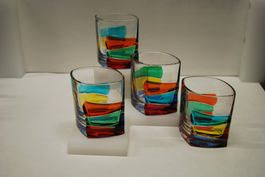 Murano Glass "Scaleno" Multi Color Glass - Sold Per Glass