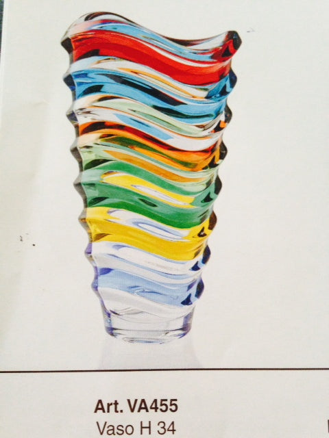 Murano Glass Wave Multicolor Vase