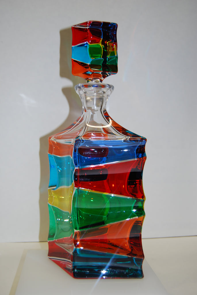 Murano Glass "Scaleno" Multi Color Decanter