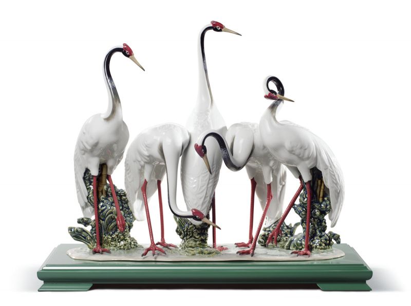 Lladro Flock of Cranes Sculpture. Limited Edition
