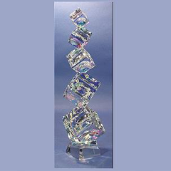 Dichroic 5 Optical Crystal Tumbling Cube Tower / ** Please call for Pricing